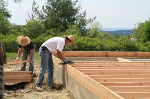 Installing joists Installing joists